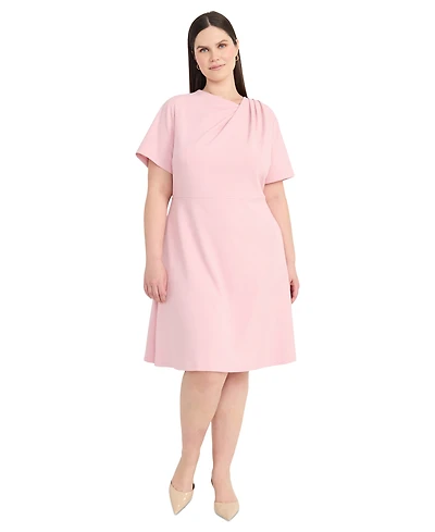 Maggy London Plus Pintucked Fit & Flare Dress