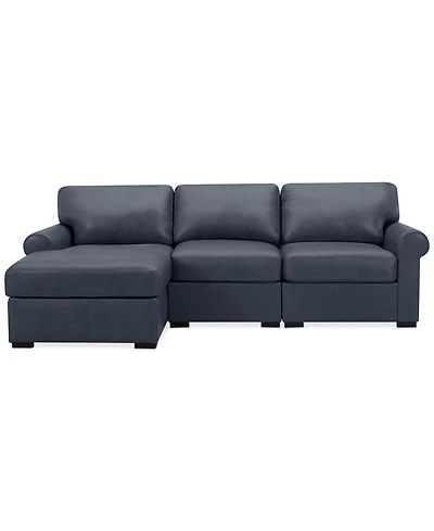Radley Roll Arm 104" 3-Pc. Leather Sectional, Exclusively at Macy's