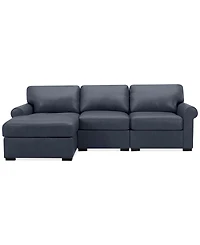 Radley Roll Arm 104" 3-Pc. Leather Sectional, Exclusively at Macy's