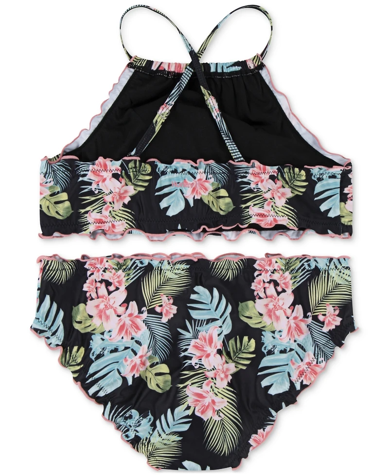 Hurley Big Girls Halter Floral-Print Two-Piece Swimsuit