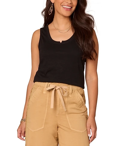 Democracy Women's Sleeveless Notched Scoopneck Knit Tank