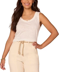 Democracy Women's Sleeveless Notched Scoopneck Knit Tank