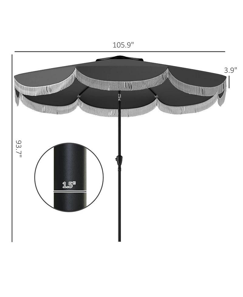 Outsunny 9FT Patio Umbrella Upf 30+ Vented Market
