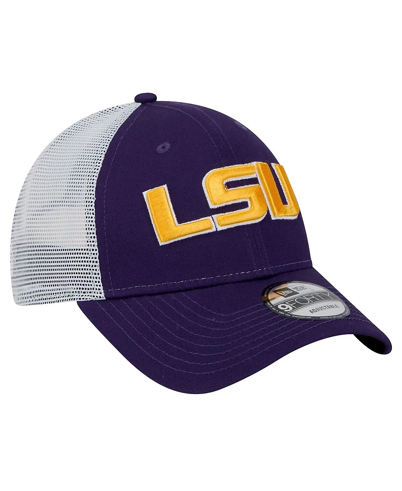 New Era Men's Purple Lsu Tigers Trucker 9FORTY Adjustable Hat