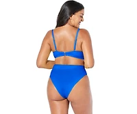 Swimsuits for All Women's Mentor Tie Front Bikini Top