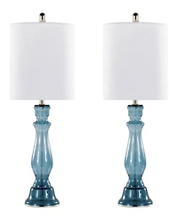LumiSource Bishop 25" Glass Table Lamp, Set of 2