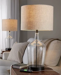 LumiSource Botella 28" Glass Table Lamp, Set of 2