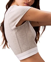 Calvin Klein Women's Ribbed Cropped Tee QS7349