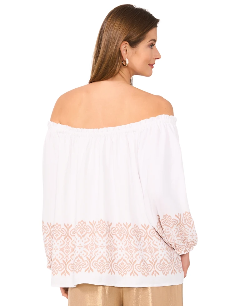 Vince Camuto Women's Printed Off-The-Shoulder Top