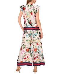 Vince Camuto Women's Floral-Print Drawstring Wide-Leg Pants