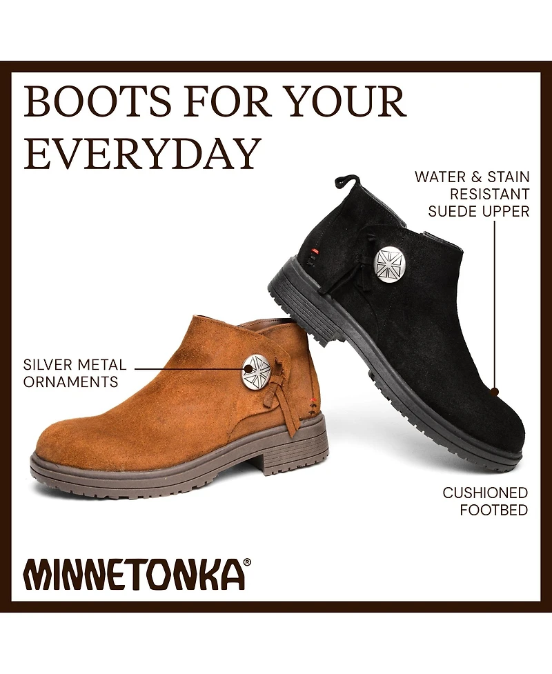 Minnetonka Women's Joyelle Button Accent Ankle Boots