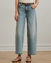 Lauren Ralph Women's High-Rise Wide-Leg Cropped Jeans