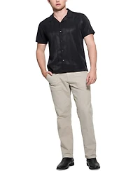 Guess Men's Roma Textured Short Sleeve Button-Front Camp Shirt