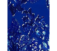 Crystal Doll Juniors' Floral Sequined Sleeveless Gown