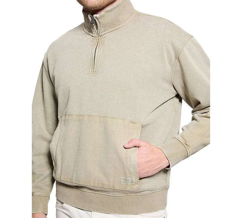 Guess Men's Tyler Relaxed Fit Long Sleeve Quarter-Zip Sweatshirt