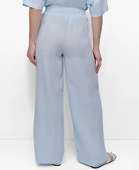 Dkny Women's Linen Wide-Leg Pull-On Pants