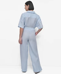 Dkny Women's Linen Wide-Leg Pull-On Pants