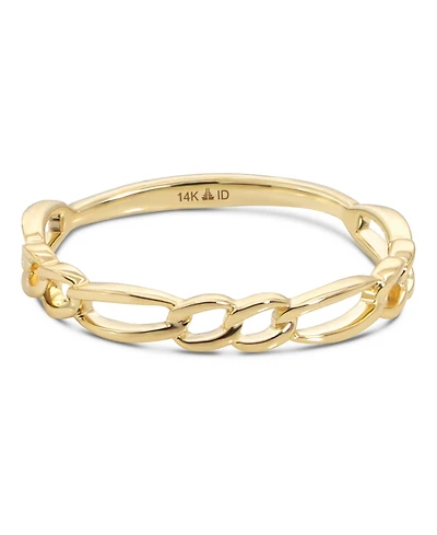Devata Figaro Link Ring in 14K Gold, Size 8, approx. 1.4 grams.