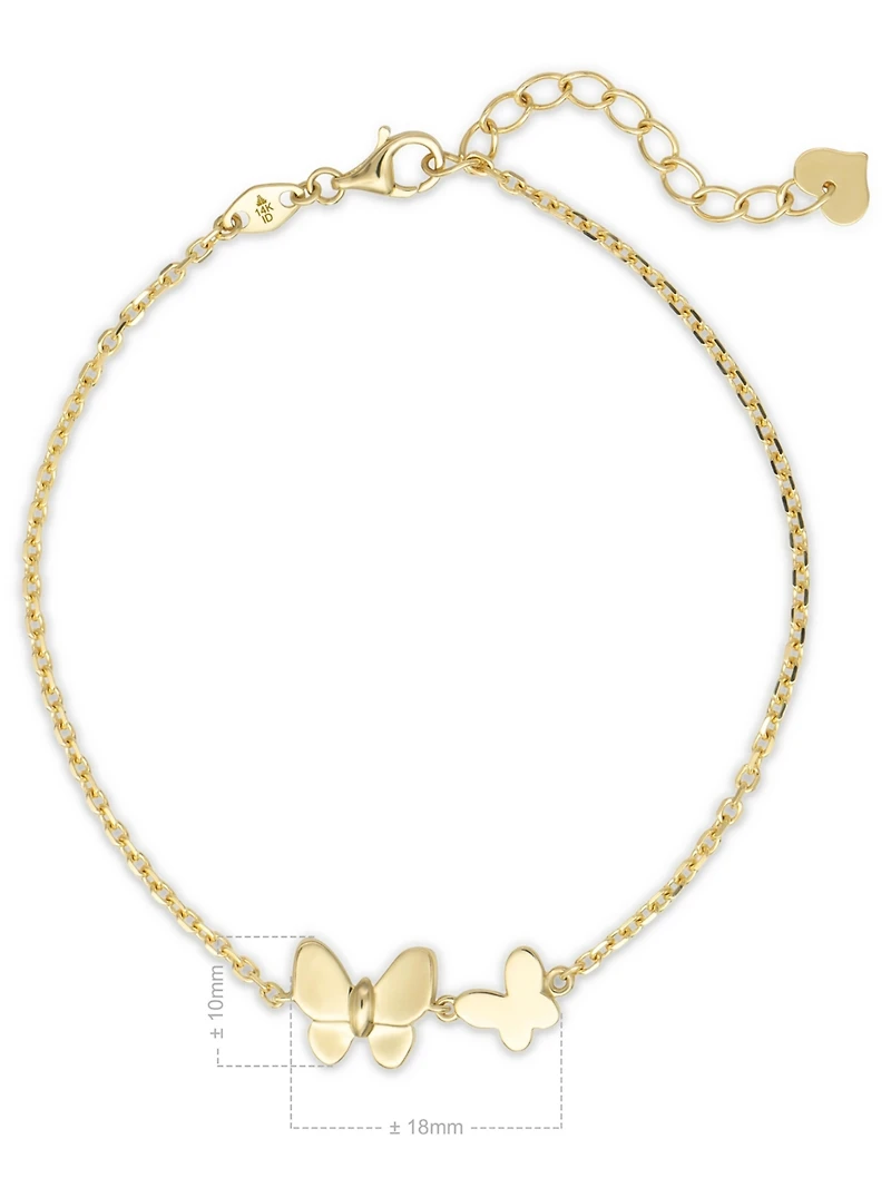 Devata Butterfly Chain Bracelet in 14K Gold, 6.5 in adj to 7.5 in, approx. 3.0 grams.