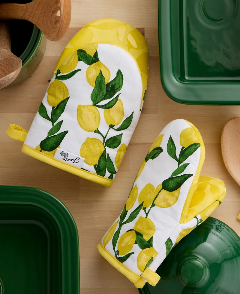 Fiesta Lemon Vine Mini Cotton Oven Mitt Set of 2, 5.5" x 8"