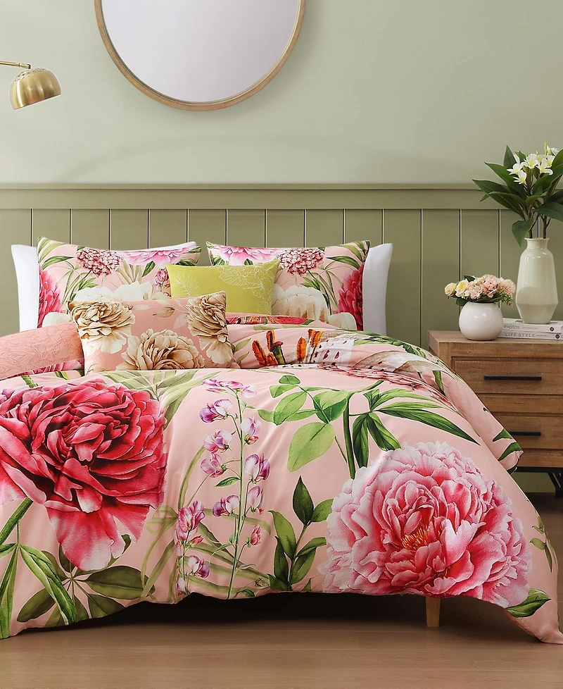 Bebejan Spring Forever Bedding 100% Cotton Sateen 5 Piece King Size Reversible Comforter Set