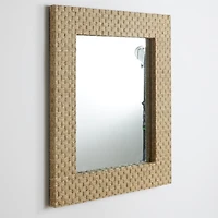 38"W x 2.25"D x 44"H Brennan Natural Framed Decorative Wall Mirror