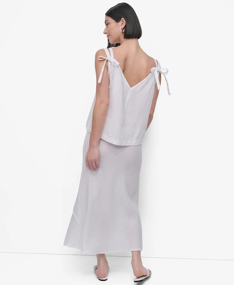 Dkny Women's Linen Tie-Strap Tank Top