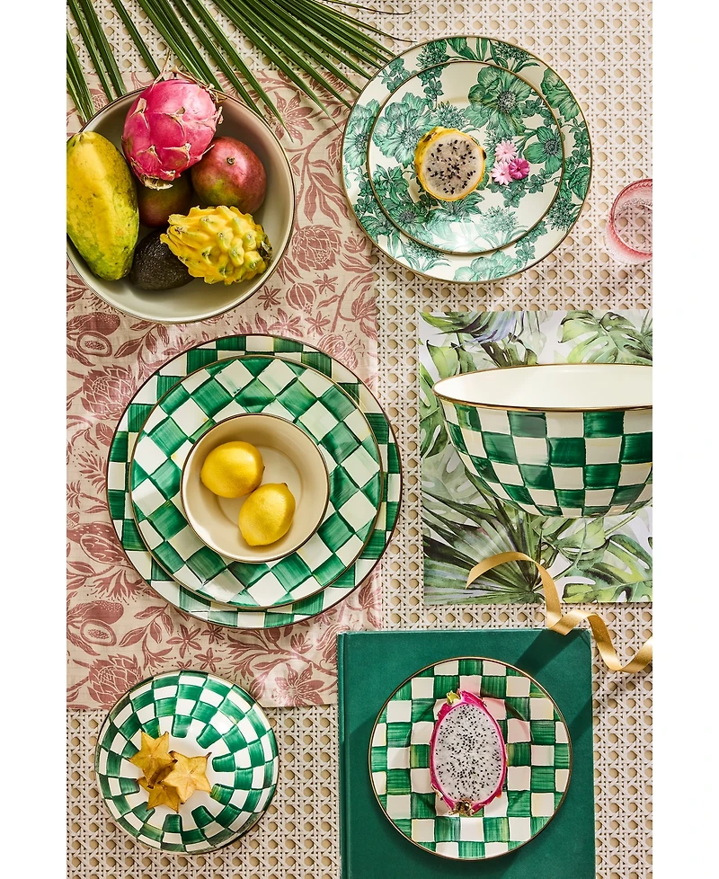 Mackenzie-Childs Emerald Check Everyday Bowl