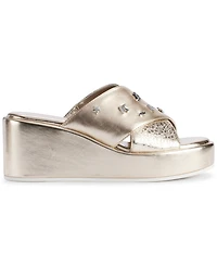 Karl Lagerfeld Paris Women's Caleigh X Band Wedge Sandals