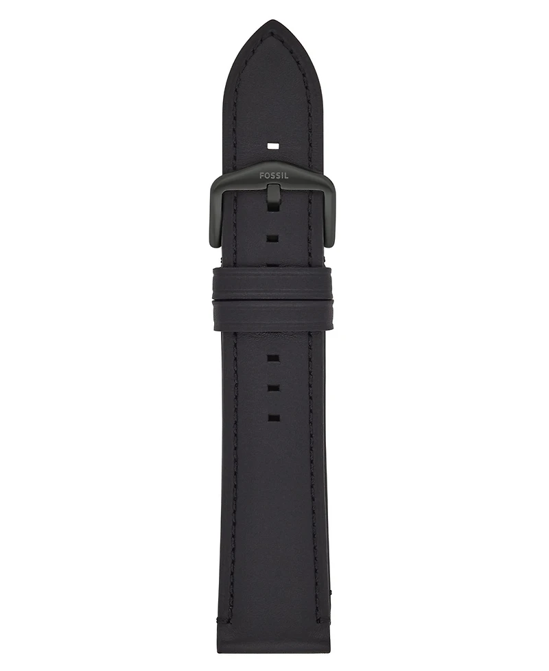 Fossil Men's Black Leather Watch Band, 22mm