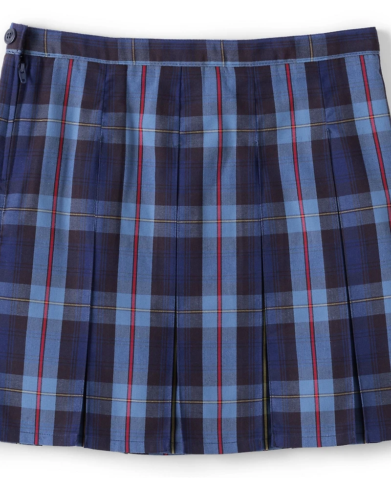 Lands' End Girls Plaid Box Pleat Skirt Top of the Knee