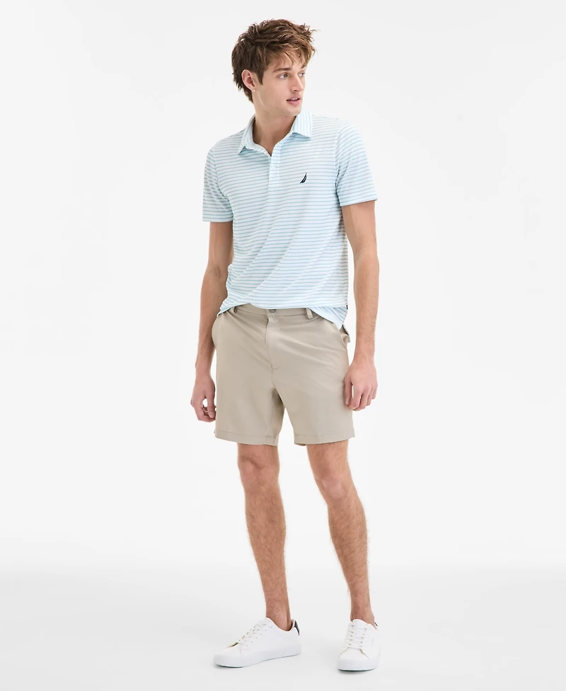 Men's Classic-Fit Stripe Moisture Wicking Performance Golf Polo Shirt