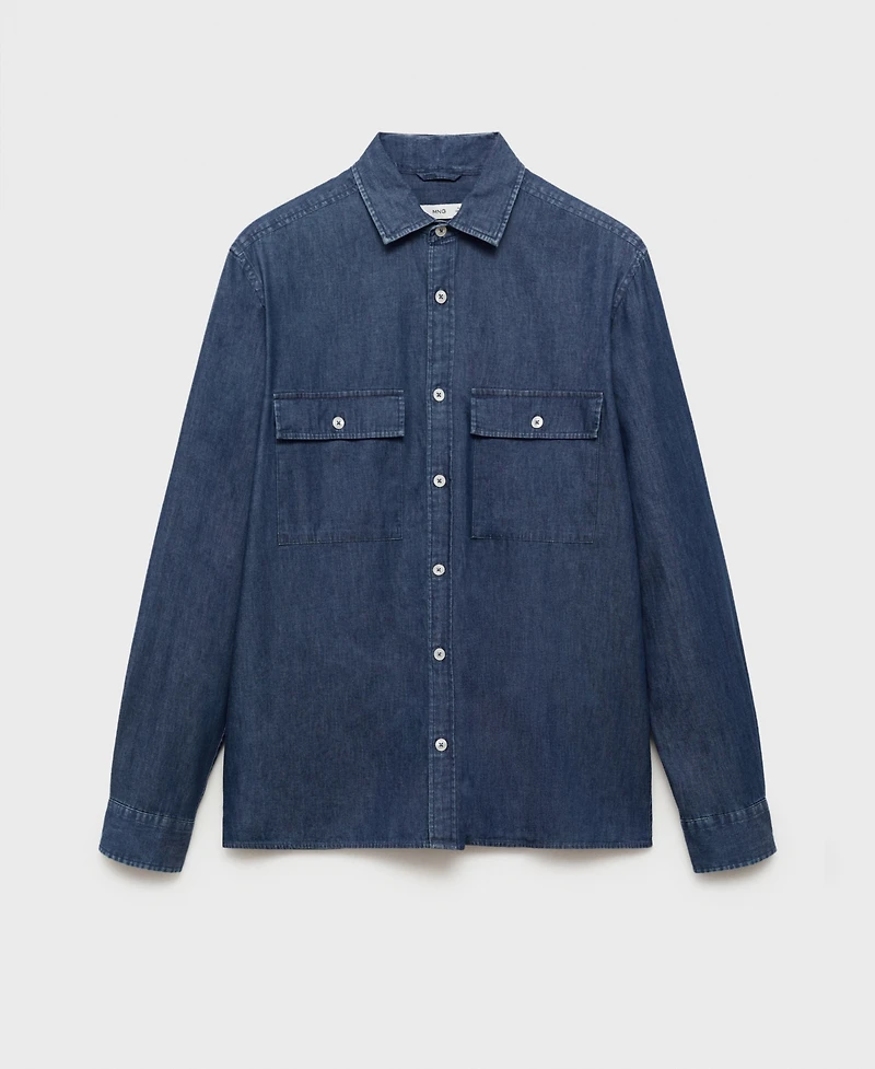 Mango Men's Cotton Chambray Shirt