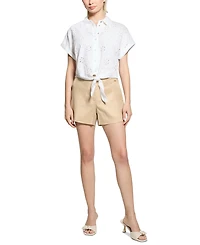 Guess Women's Brigitte Embroidered Snap-Front Shirt