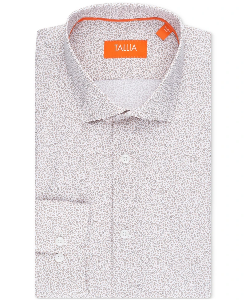 Tallia Men's Slim Flit Micro Floral Print Button-Front Dress Shirt