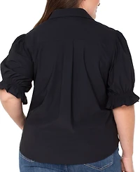 Liverpool Plus Puff Sleeve Snap Front Shirt