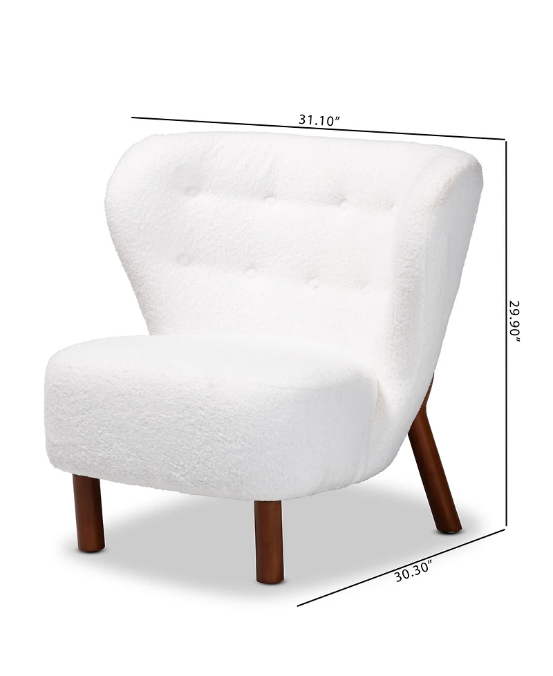 Baxton Studio 31" Upholstered Finished Wood Cabrera Modern and Contemporary Accent Chair