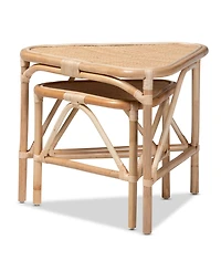 bali & pari 2-Pc. Finished Rattan Jayden Modern Bohemian End Table Set