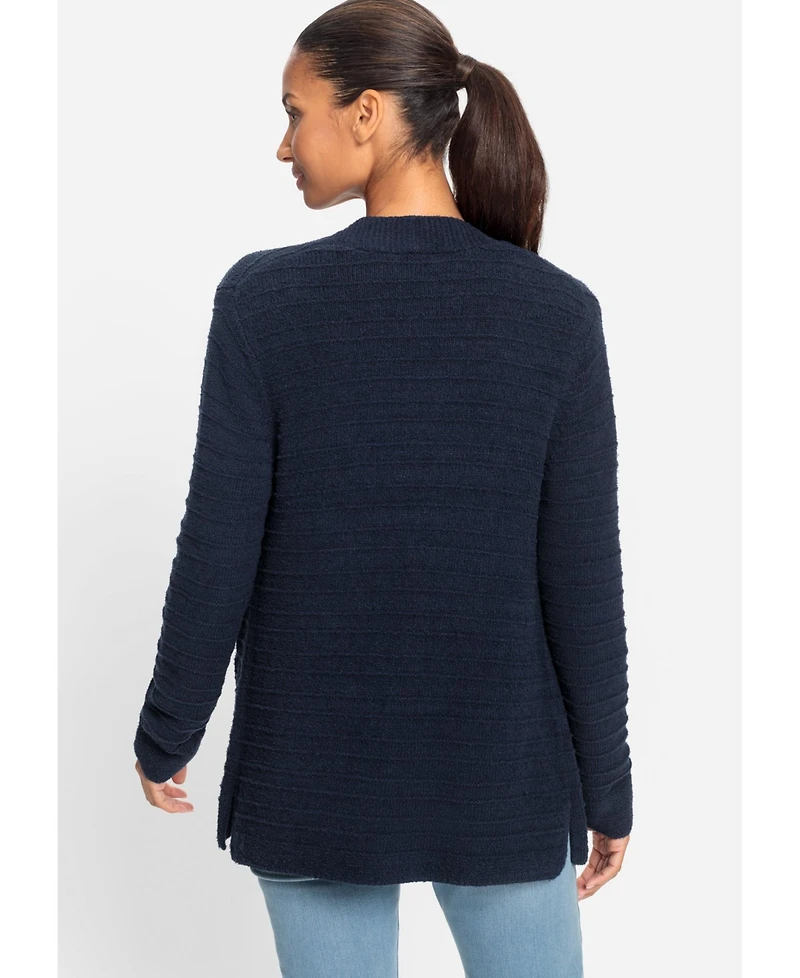 Olsen Women's Rib Knit Open Front Cardigan