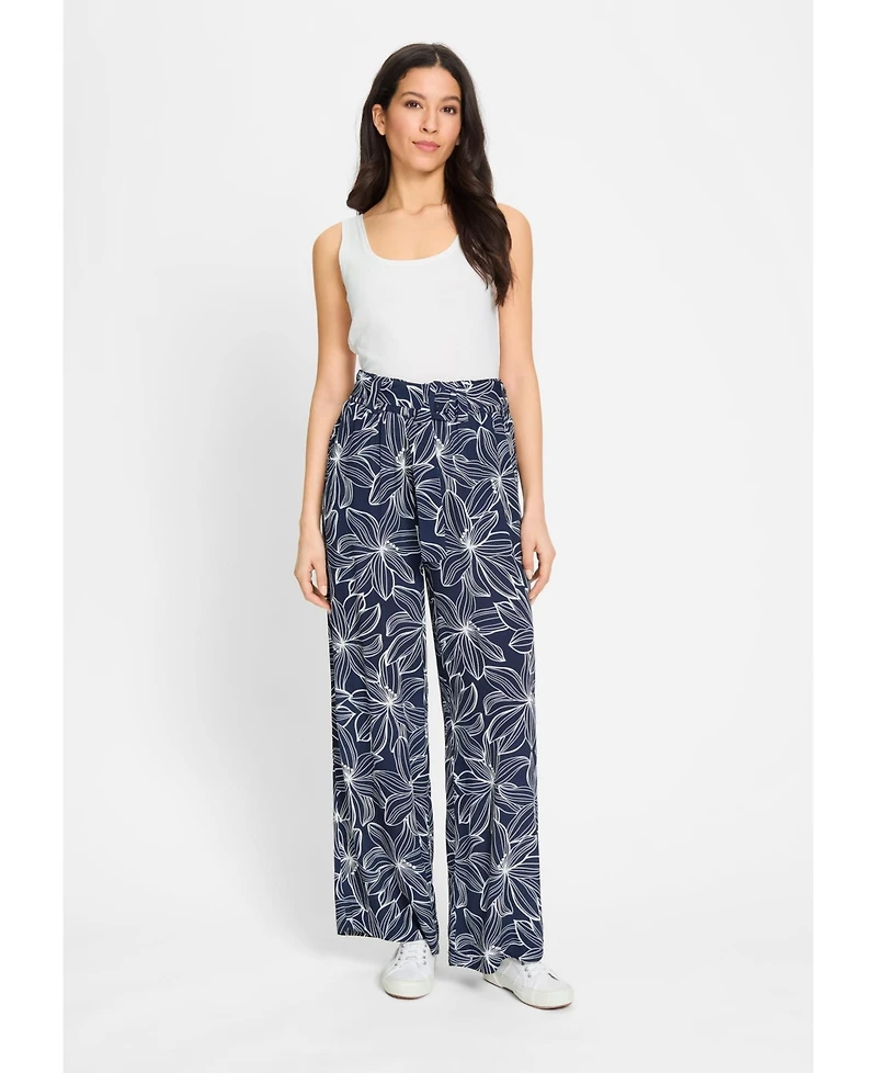 Olsen Women's Anna Fit Wide Leg Floral Trouser