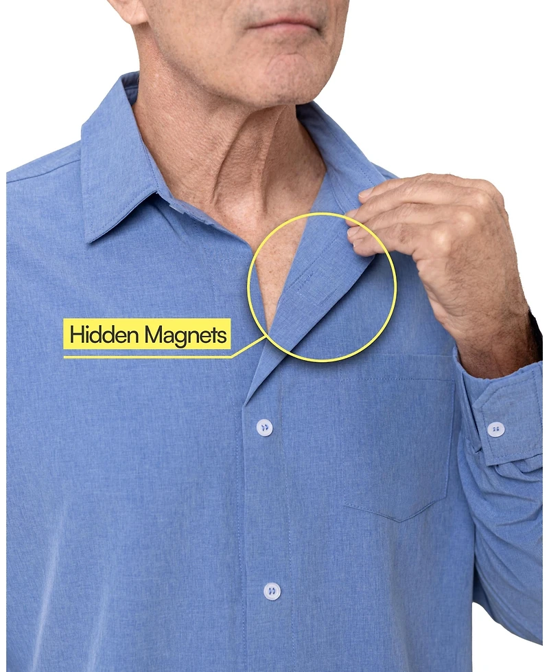 Joe & Bella Men's Adaptive Relaxed Fit Magnetic Button-Down Shirt