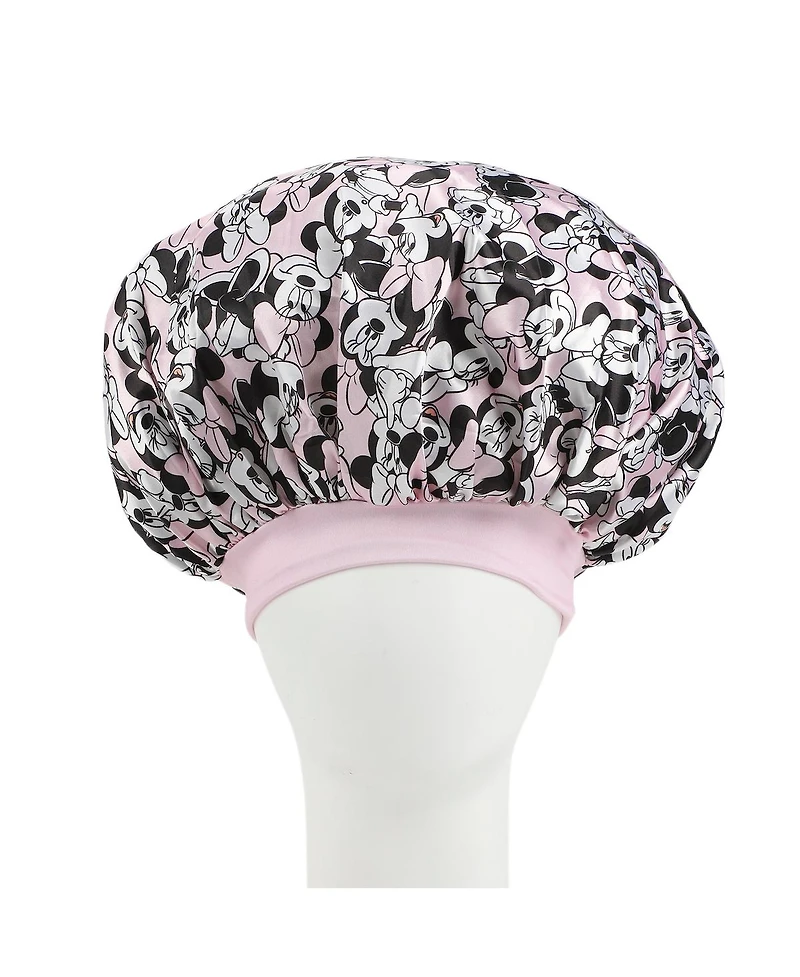 Disney Minnie Mouse All-Over Print Pink Satin Bonnet