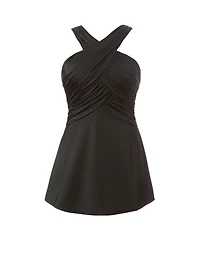 Swimsuits for All Women's High Neck Wrap Swimdress