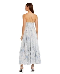 Mac Duggal Women's Floral Cotton Ruffle Strapless Gown
