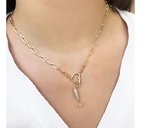 The Lovery Heart Charm Holder Paperclip Necklace 14K Gold