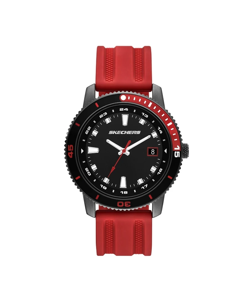Skechers Men's Lachman Three-Hand Date, Black Alloy Watch