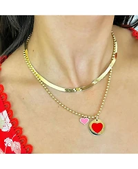 The Lovery Bubblegum Pink Heart Charm 14K Gold 14 millimeters