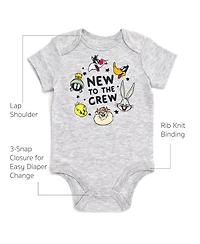 Looney Tunes Baby Boys Bodysuit and Monthly Milestone Blanket 4 Piece