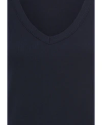 Olsen Women's Ribbed Knit Rounded V-Neck Shell
