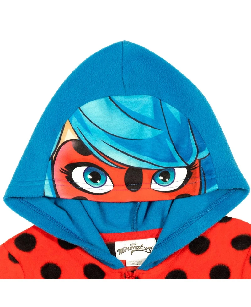 Miraculous Girls Ladybug Zip Up Costume Pajama Coverall